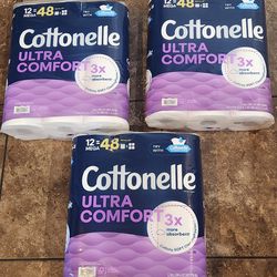 New Packages of Cottonelle Toilet Paper 12 Mega Rolls=48 Regular Rolls