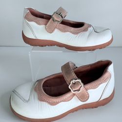 Richter White Light Pink Leather Mary Jane Shoes Size 26 EU / 9 US Toddler Kids
