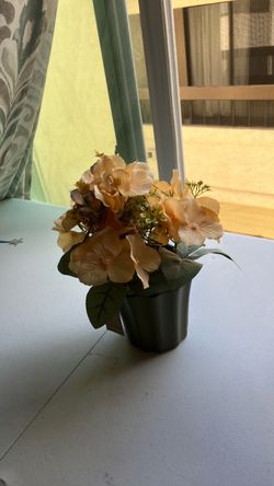 Artificial Flower Arrangement in Black Pot