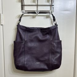 Coach Pebbled Leather Shoulder Bag Tote Purse