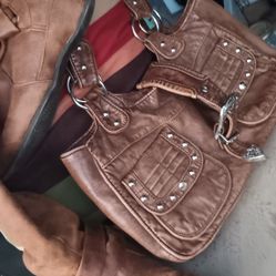 Sz 9 Boots And Purse 