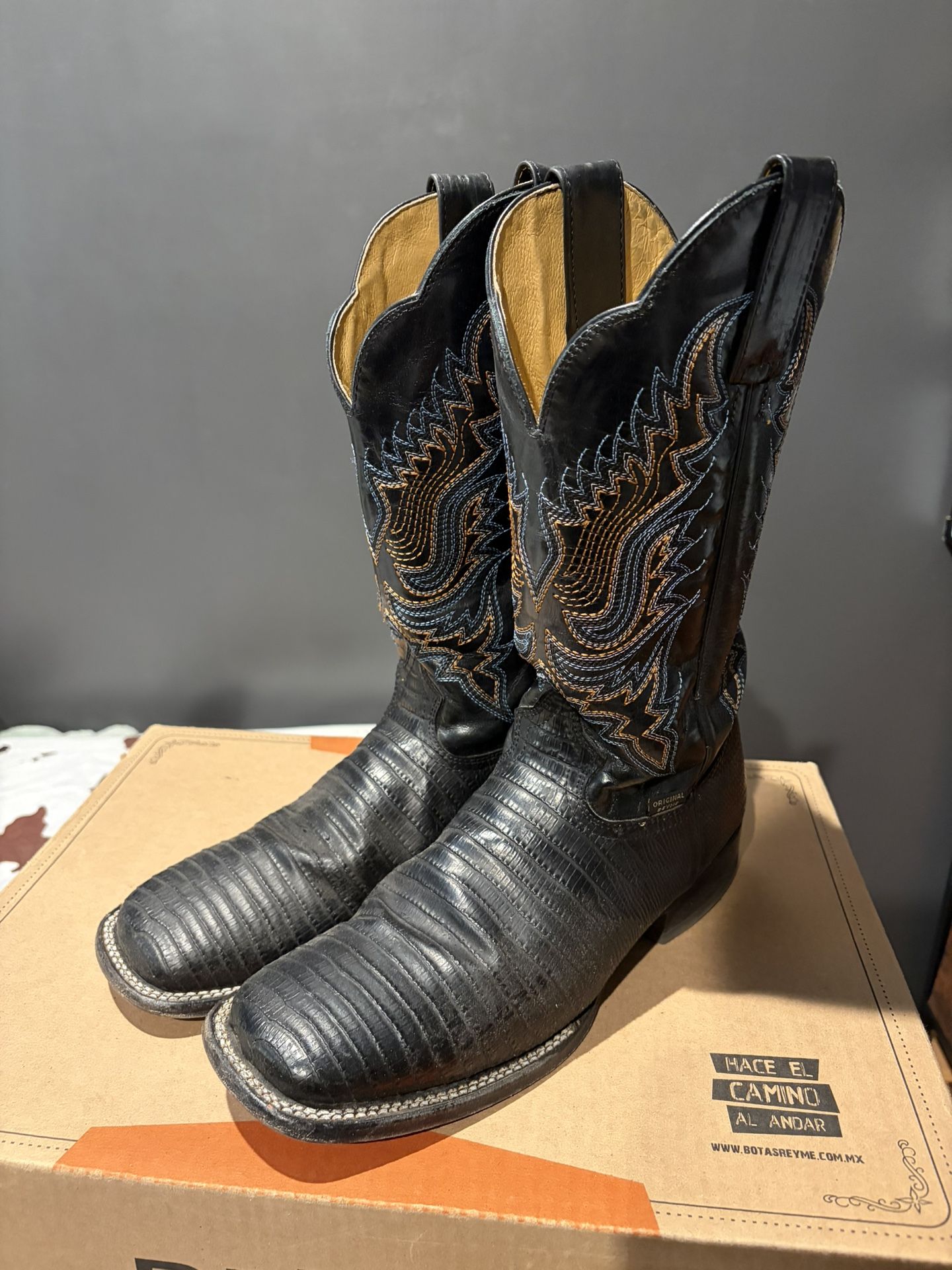 Black Teju Lizard boots