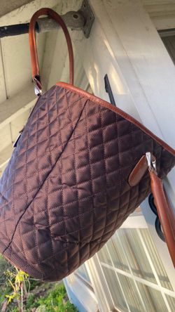 Nice Asian looking brown, quilted handbag, sturdy and brown