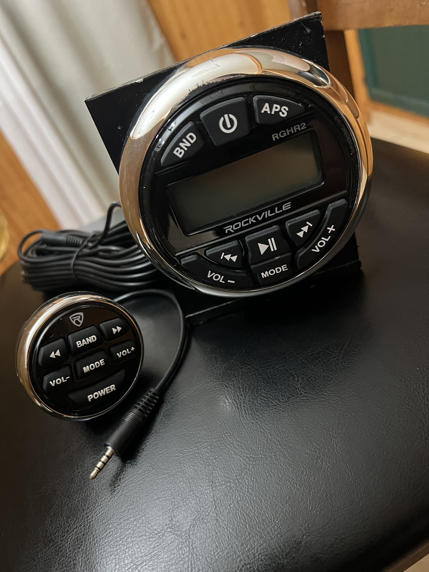 Rockville RGHR2 Marine Gauge Hole Receiver, Bluetooth/USB/AM/FM,