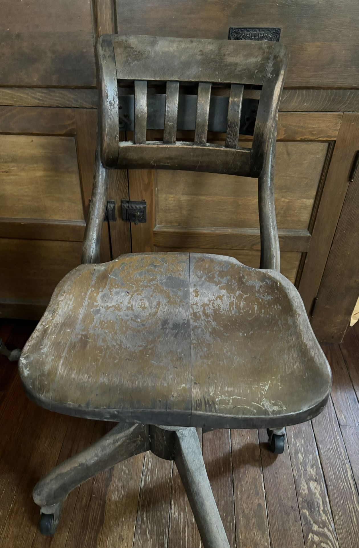 Antique Lawyers/Bankers Wooden Office Chair