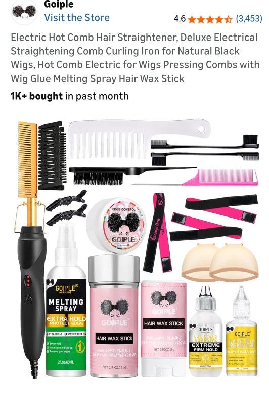 Electric Hot Comb Hair Straightener 