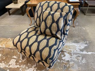 Gold Leaf Upholstered Armless Accent Chair