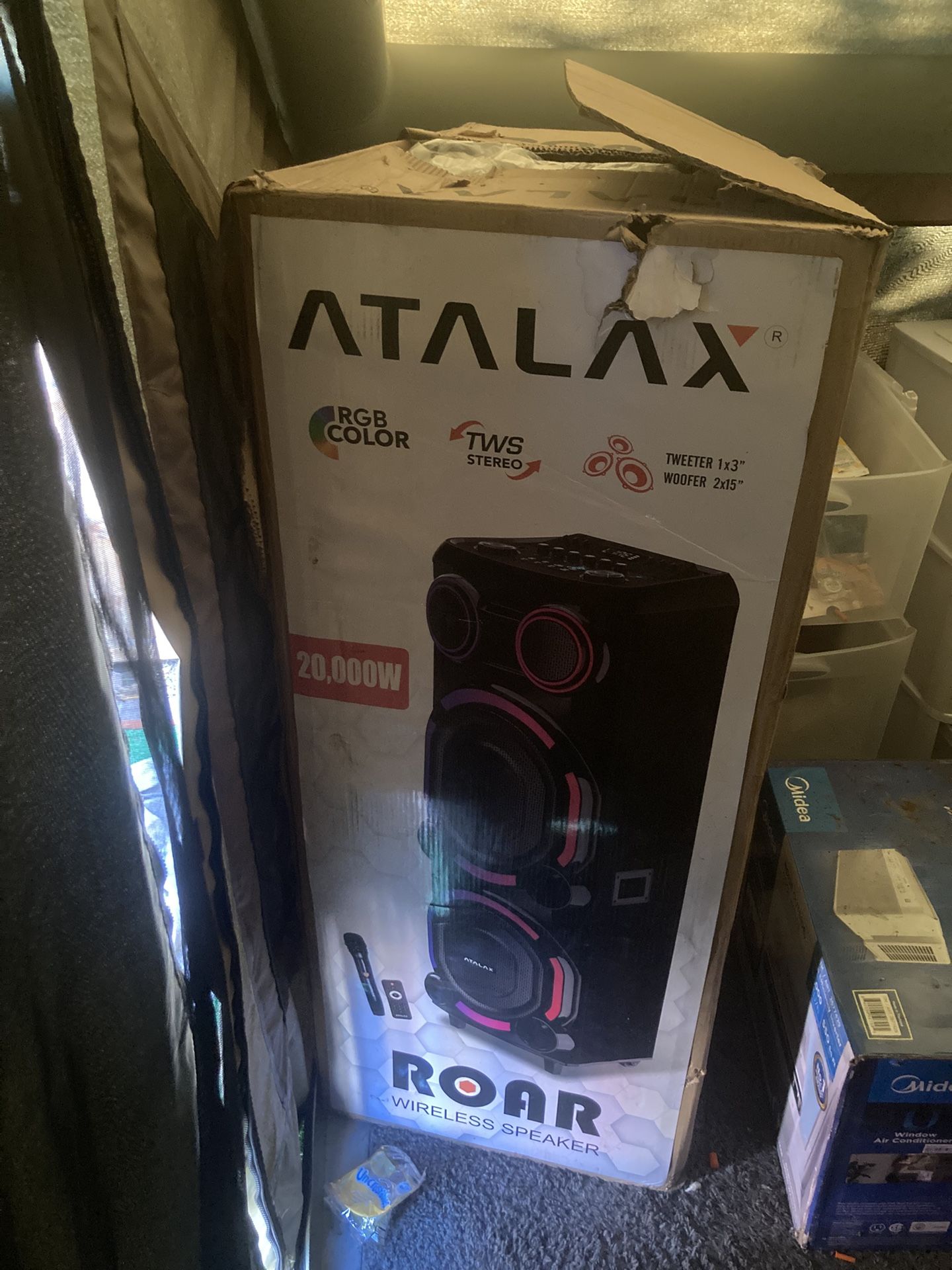 20,000 Watt Speaker W/ Remote + Wireless Microphone