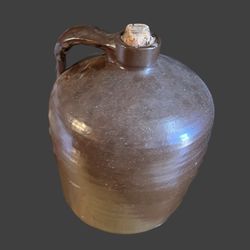 Antique Stoneware Jug. Beehive Brown Jug w Cork. Salt Glaze and Lug Handle, Vintage Kitchenware, American Farmhouse, Whiskey Jug, Crock
