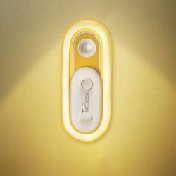 Motion Sensor Night Light Indoor USB Rechargeable LED Closet Light Body Sensor Upgraded ON/Off for Hallway Stairs Bedroom Kitchen, Warm White, with Ad