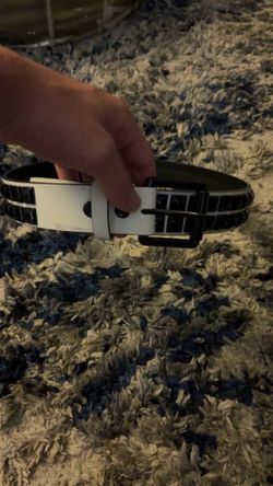 White studded belt
