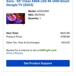 Sony 55’ Smart TV