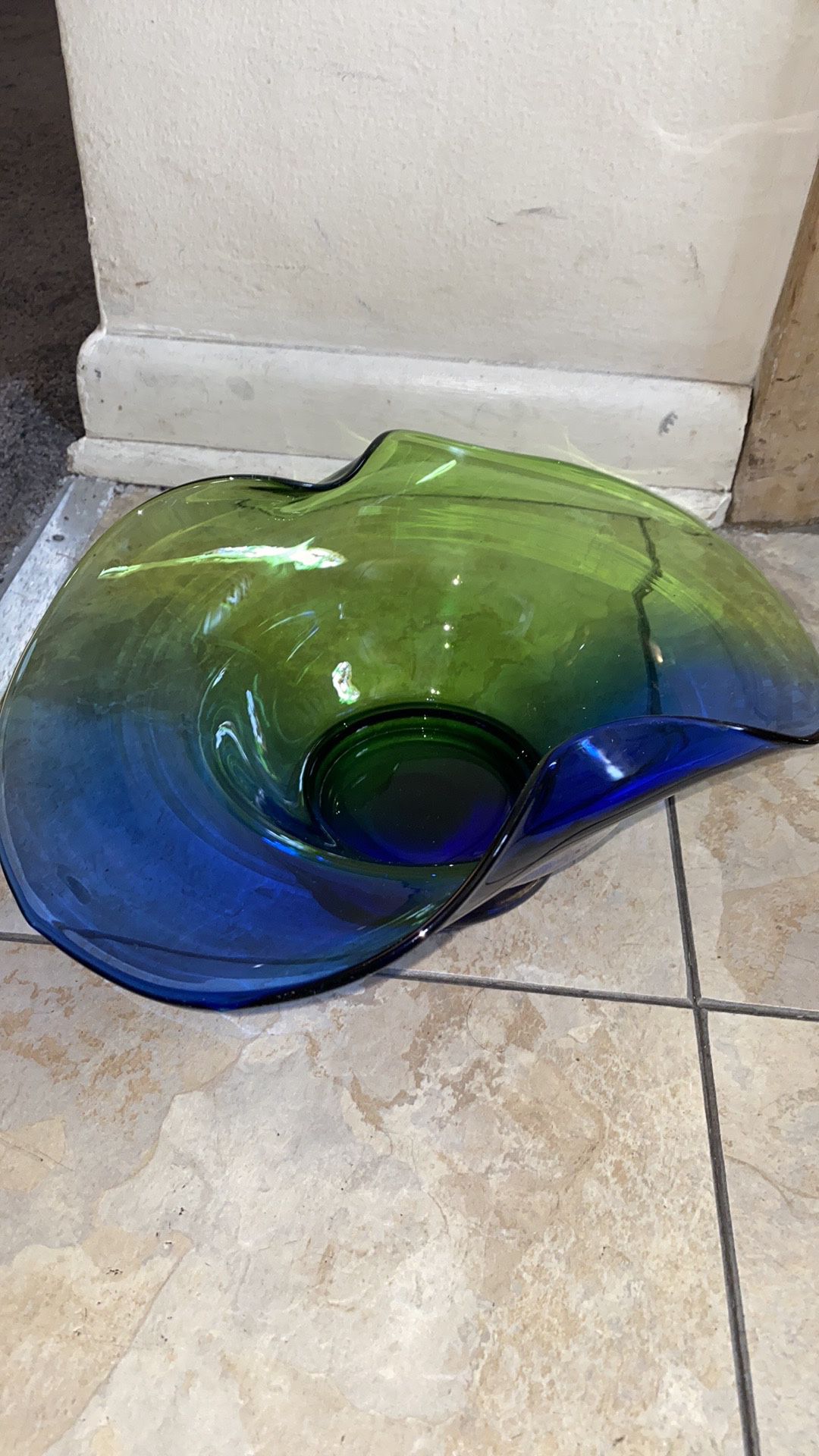 Cobalt Blue Artesian Glass Bowl 