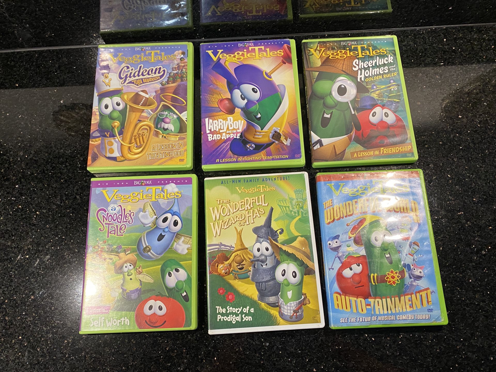 6 VeggieTales DVDs Listed Below