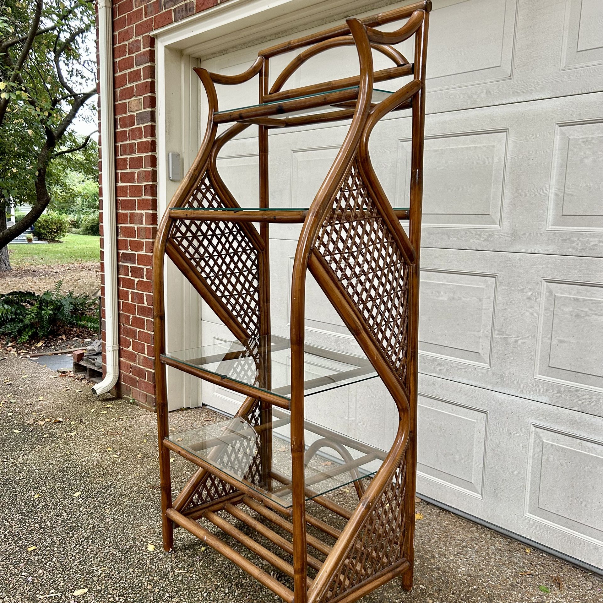 Bamboo Rattan Shelf | Mid Century | Vintage