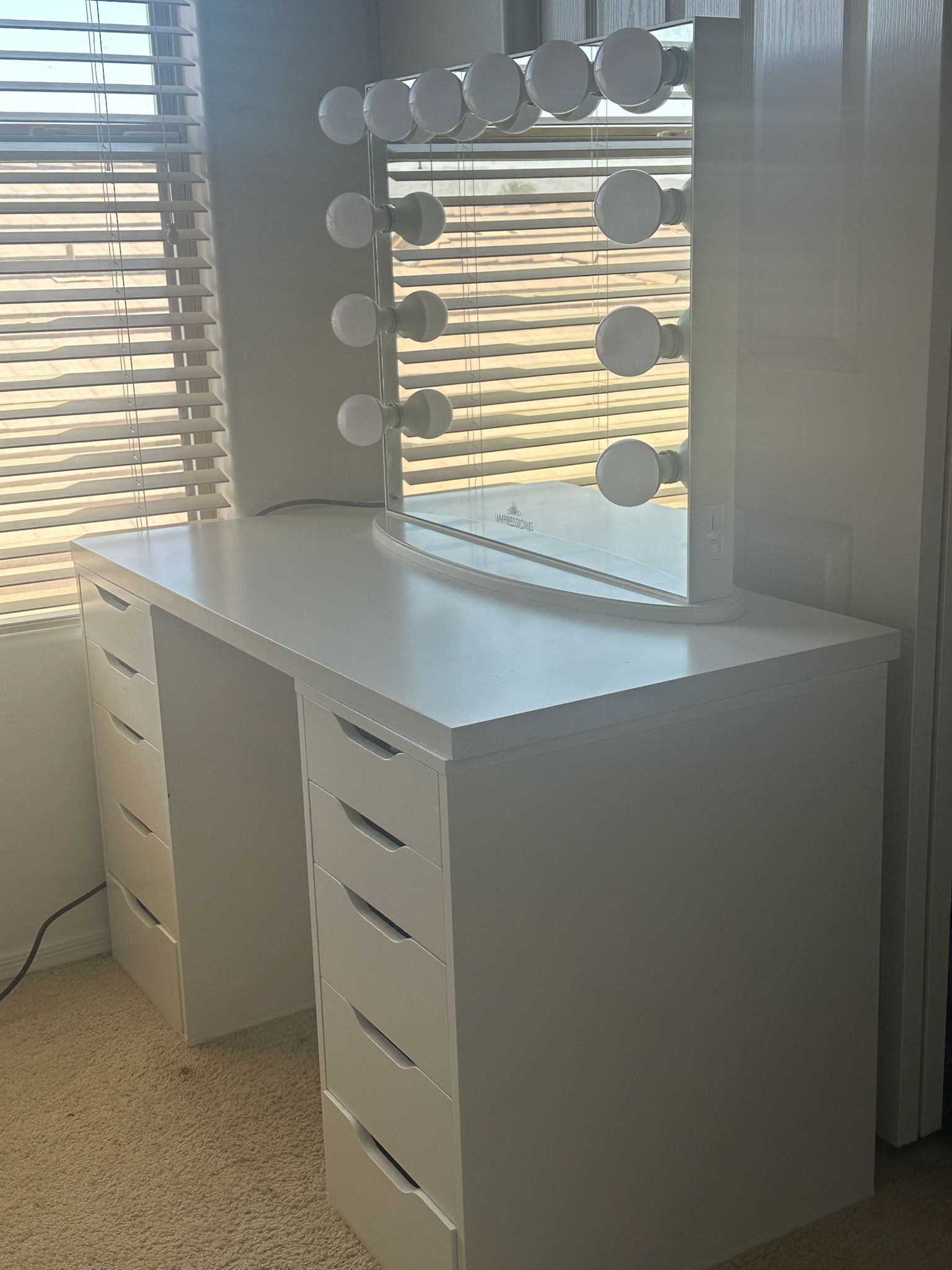Impressions Vanity Mirror With Desk Included