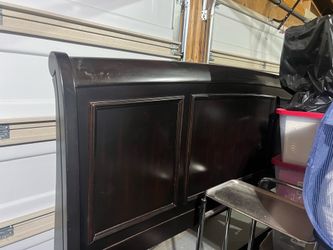 Dark Wood Sleigh Bed frame