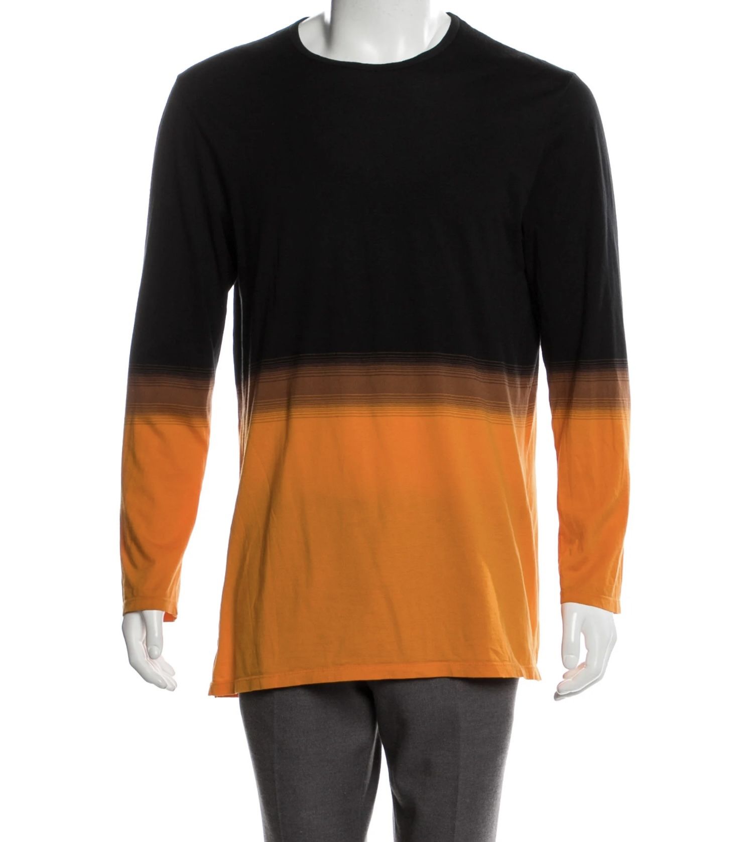 LAD MUSICIAN Knit Sweater Size 46 Orange Black Medium To Large