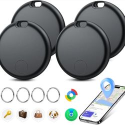Air Tracker Tags-4 Pack Seektags [2026 Dual-System] for Apple & Android, 400 Days Battery with CR2032, 100dB Alarm