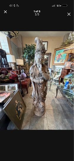 55 Tal Buddha goddess signed stone cast