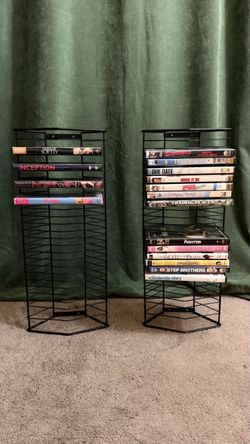 Retro Black Wire DVD / Media Racks (Set of 2 - Holds 50 Total!)
