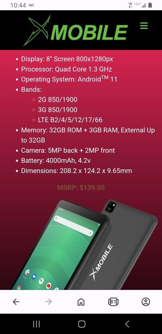 XMobile X8A Tablet for Sale in Anderson, SC OfferUp