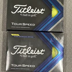 NEW - 2 Dozen Titleist TOUR SPEED Golf Balls - 24 balls - YELLOW