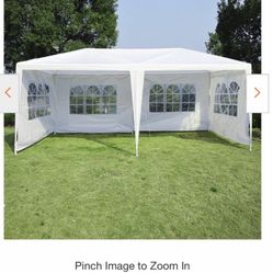 Large 10 ft. x 20 ft. White Gazebo Canopy Party Tent with 4 Removable Side Walls for Weddings, Picnic or Events Also have Blue!