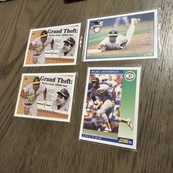 Rickey Henderson Baseball Cards Lot 