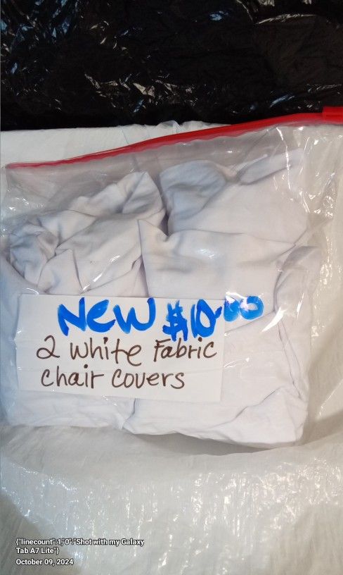 NEW WHITE CHAIR COVERS (2)