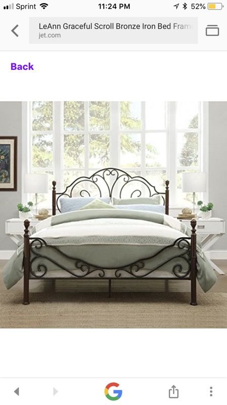 LeAnn Graceful Scroll Bronze Iron Bed by iNSPIRE Q Classic- Queen