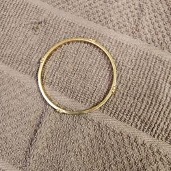 Monet  Vintage Black Enamel & Goldtone 3" Bangle Bracelet