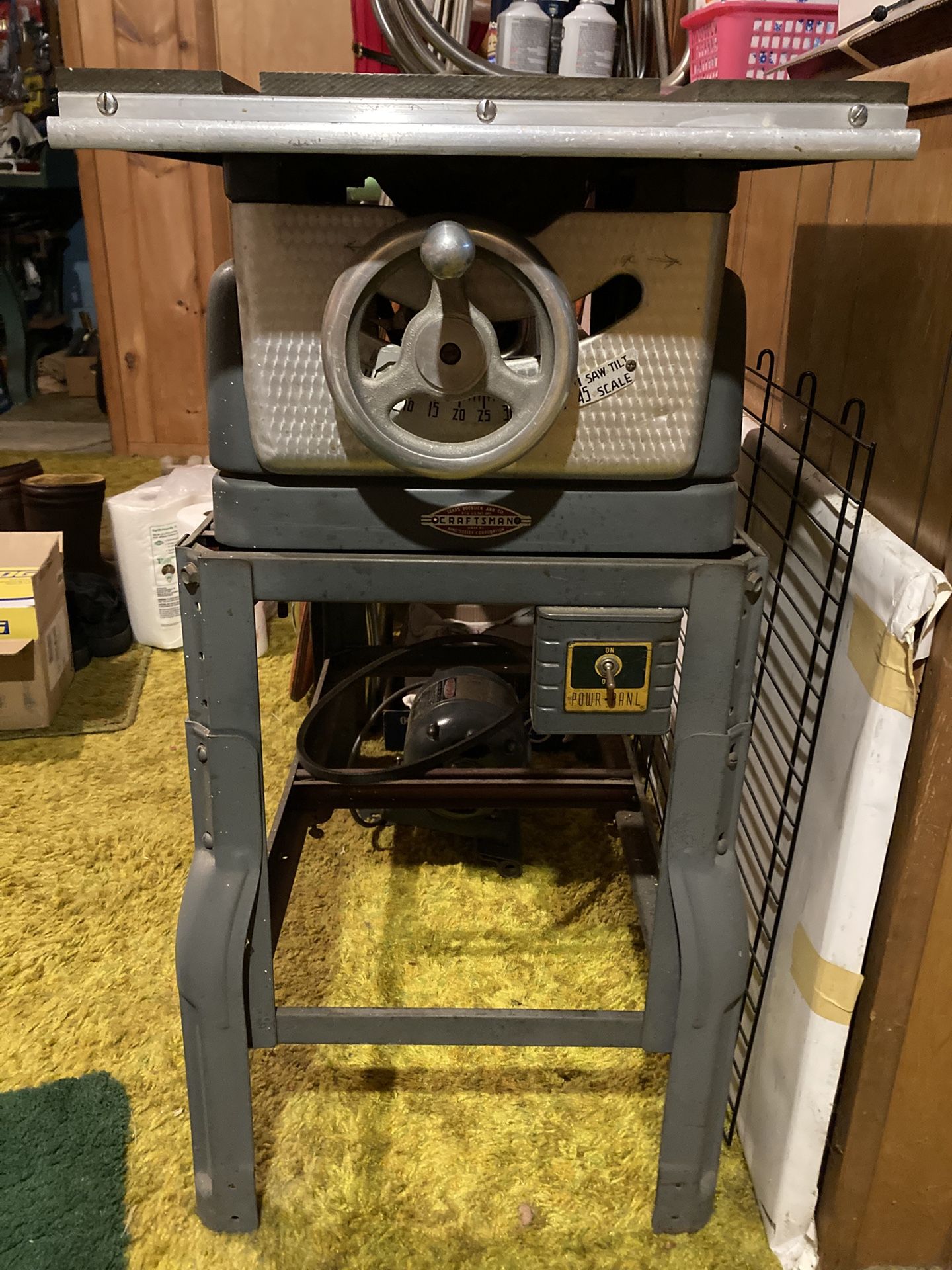 Sears And Roebuck Table Saw On Wheels, Used A Few Times. EC