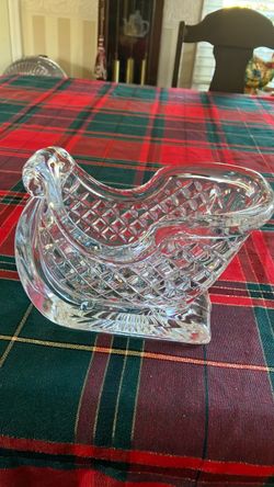 Lead Crystal Christmas Sled Dish