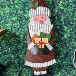 3 Foot Tall Aluminum Santa Decoration 