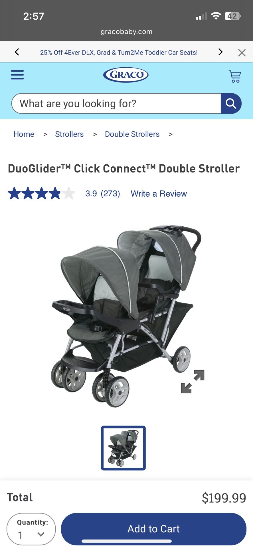 Graco Double Stroller 