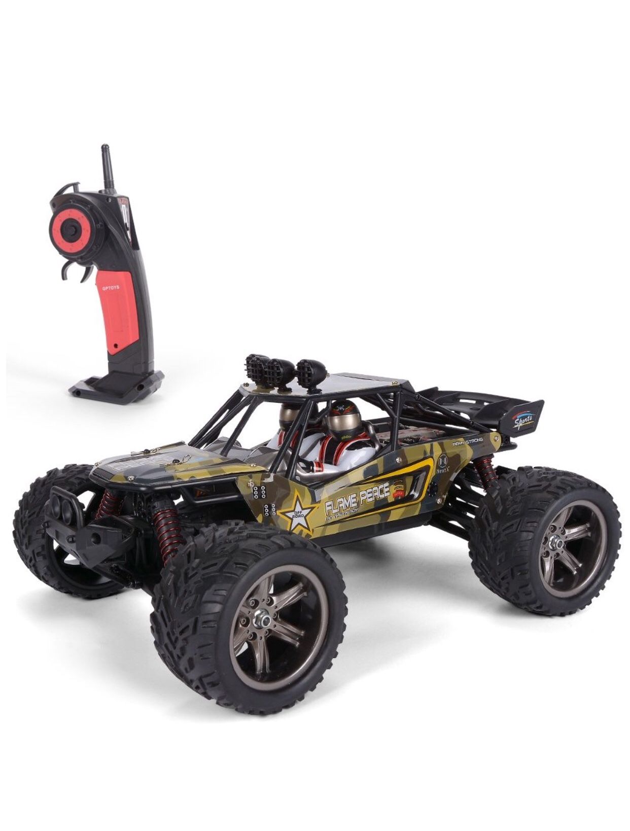GPTOYS S916 RC Car 26Mph Remote Control Truck 1/12 Scale 2.4 GHz 2WD Waterproof Off-road Monster Car-Best Gift for Kids and Adults (New Version)
