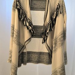 Chekanka Fringe Cardigan Sweater, 100% cotton