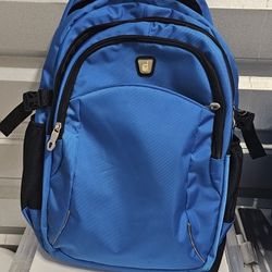 Dejuno Backpack Checkpoint-Friendly 15.6" Laptop & Tablet Pocket - Black Blue