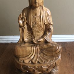 Buddha Wooden Statue, 20”