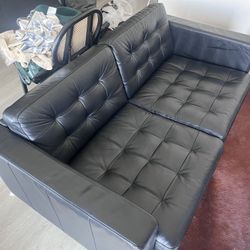 Black Vegan Leather Sofa