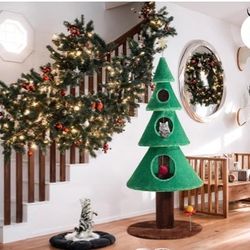 62" Inch Cat Tree 5 Feet Christmas Tree Design  New
