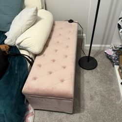 Pink Storage Ottoman