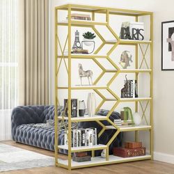 Corner Display Rack,6 Tier Industrial Bookshelf, Vintage Standing Storage Shelf, Display Shelving Units, Industrial Metal Book Shelves for Living Room