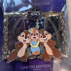 D23 THE ULTIMATE DISNEY FAN EVENT PREMIER COLLECTION PIN CHIP DALE CLARICE LE