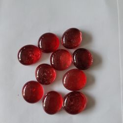 3 Lb Bag Of Ruby Red Glass Stones