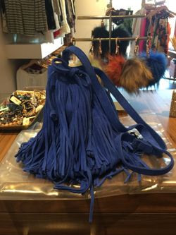 Gorgeous fringe bucket suede bag