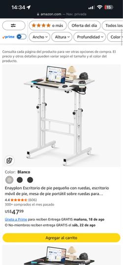 Enayplon Mobile Standing Desk with Wheels