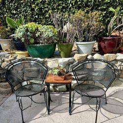 Vintage Barrel Set Of Chairs And Rustic Table