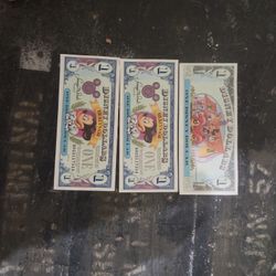 Disney DOLLARS from 1993!!!  X3